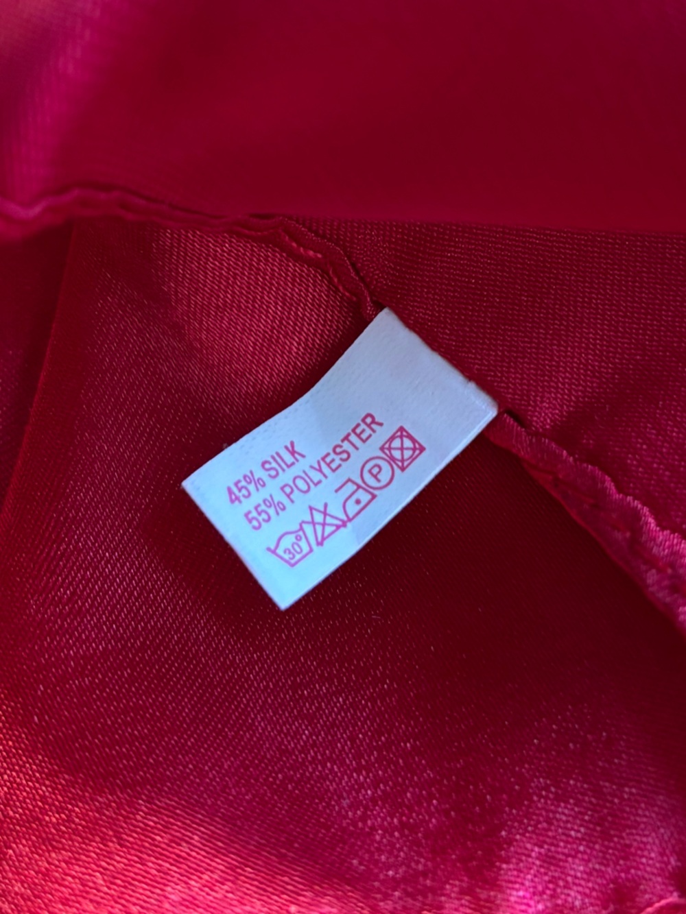 VINTAGE scarf SILK square CHERRY RED bag charm HEAD /HAIR WRAP - Picture 3 of 6